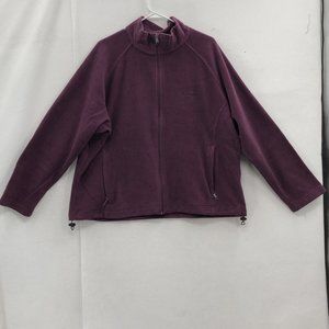 Columbia Womens Purple Fleece Stand Up Collar Long Sleeves Full Zip Jacket Sz 2X